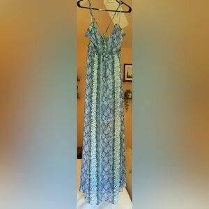 Beautiful Blue Mermaid Maxi Dress